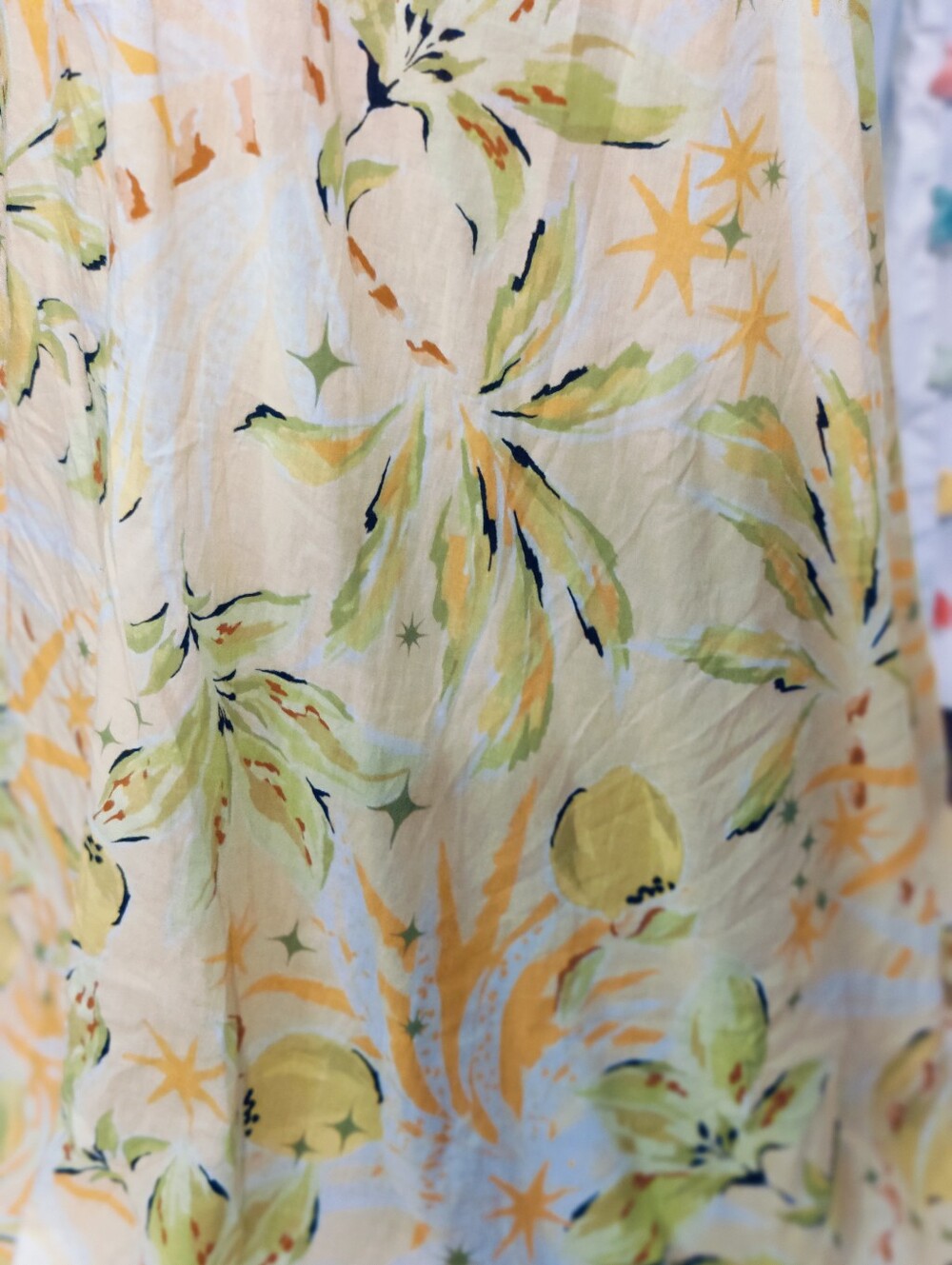 Haute Hippie full sweep Cotton Maxi Dress fruit & fauna V front /back  Chic S - Picture 6 of 8
